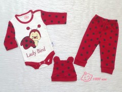 ست 3 تکه کلاه دار طرح کفشدوزک