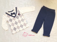 بلوز شلوار طرح اسکاج مهتابیبی