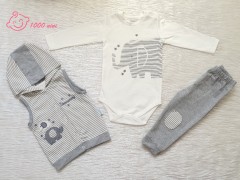 ست 3 تکه طرح فیل راه راه مهتابیبی 3415