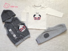 ست 3 تکه طرح پاندا ژیله ای کلاه دار مهتابیبی