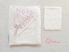 ست حوله و لیف طرح دختر و جغد