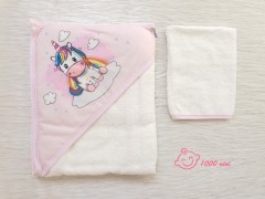 ست حوله و لیف طرح یونیکورن