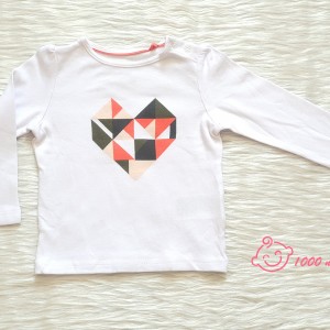 تیشرت آستین بلند نخی طرح قلب لوپیلو