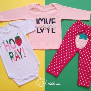 ست 3 تکه بزرگ طرح توت فرنگی هومن