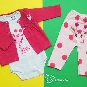 ست 3 تکه طرح زرافه دخترانه هومن