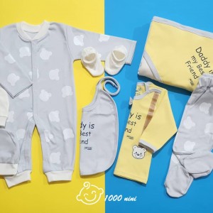 ست 10 تکه طرح خرس دوبندک زرد آرین