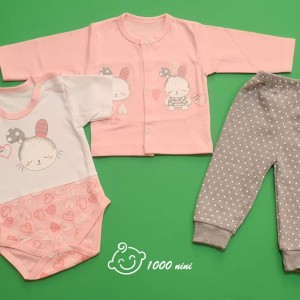 ست 3 تکه طرح خرگوش و قلب گود مارک