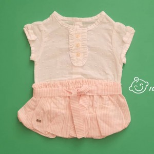 پیراهن دخترانه سفید صورتی ایندیگو 19706