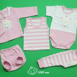 ست 5 تکه طرح بره صورتی گود مارک 3120