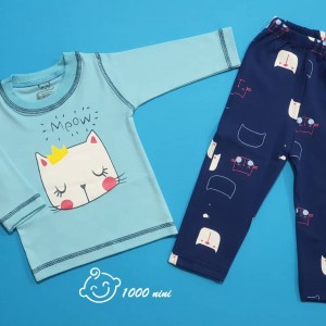 ست 2 تکه طرح گربه تاجدار هومن