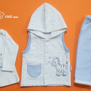 ست 3 تکه دورس طرح ستاره گورخر مهتابیبی 3422