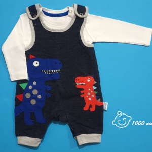 سرهمی 2 تکه دایناسور آبی تیره 3357