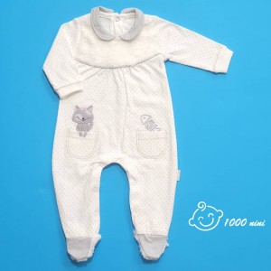 سرهمی گلدوزی طرح گربه و ماهی مهتابیبی 3370