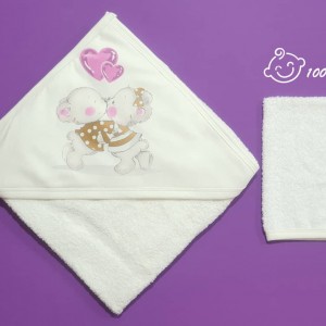 ست حوله و لیف طرح دو خرس آرین