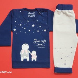 ست 2 تکه طرح خرگوش آسمان سرمه ای آرین