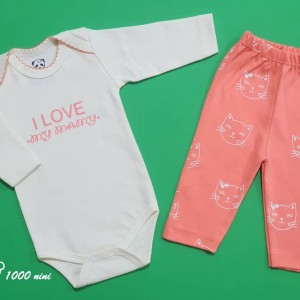 ست بادی شلوار طرح گربه هومن