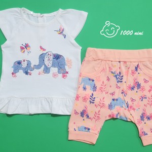 بلوز شلوارک گلدوزی فیل مهتابیبی 3567