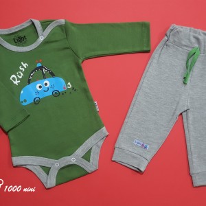 ست 2 تکه طرح ماشین سبز لایت