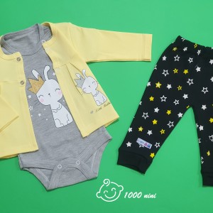 ست 3 تکه طرح خرگوش تاجدار لایت 341