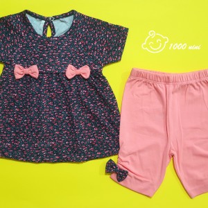 بلوز شلوارک پاپیون مهتابیبی 3568