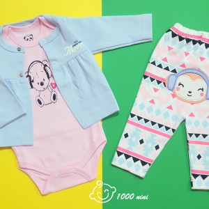 ست 3 تکه طرح خرس و هدفون هومن