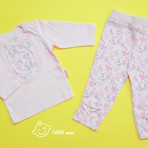 ست 2 تکه آستین بلند طرح رزگل نیلی