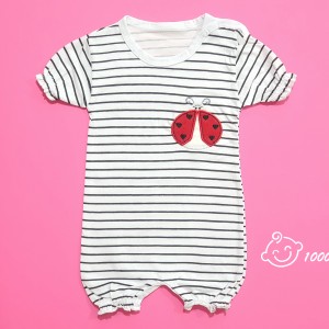 رامپر کفشدوزک راه راه مشکی بیبی وان