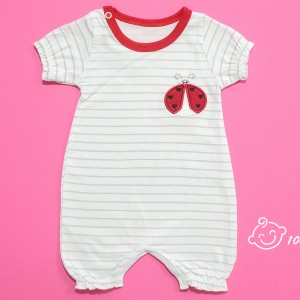 رامپر کفشدوزک راه راه خاکستری بیبی وان