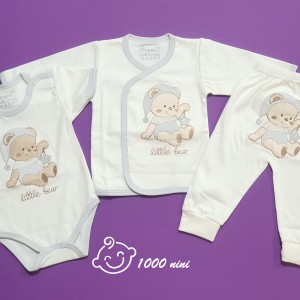 ست 3 تکه طرح خرس گلدوزی آرین