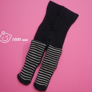 جوراب شلواری تو کرکی راه راه مشکی لوپیلو