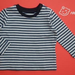 تیشرت آستین بلند راه راه آبی سرمه ای لوپیلو