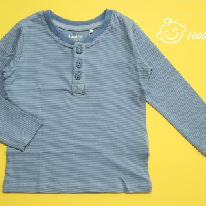 تیشرت آستین بلند سه دکمه راه راه لوپیلو