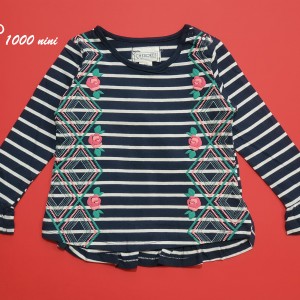 پیراهن گل برجسته راه راه لوپیلو