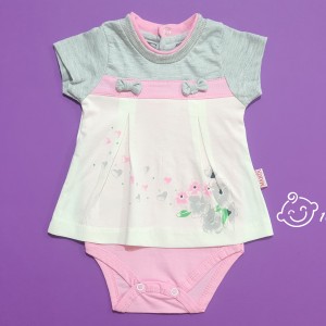 بادی دخترانه ملانژ گل مهتابیبی 3509 **مشکل دار