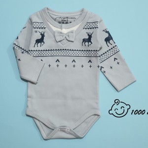 زیردکمه ای آستین بلند طرح گوزن ارغوان