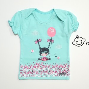 تیشرت آستین کوتاه طرح دختر و بادکنک کوکالو