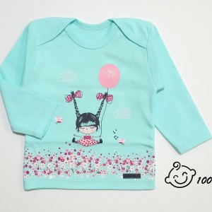 تی شرت آستین بلند طرح دختر و بادکنک کوکالو