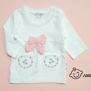 تی شرت آستین بلند طرح کاملیا نیلی