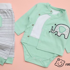 ست 3 تکه طرح فیل سبز گود مارک 3131