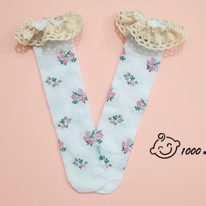 جوراب لب تور کتان ایپلیک