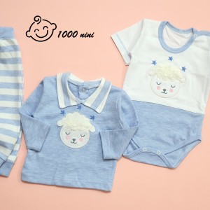 ست 3 تکه طرح بره خوابالو گود مارک 3121