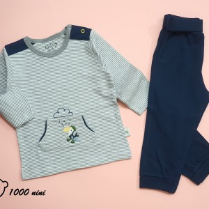 ست 2 تکه آستین بلند توکا نیلی