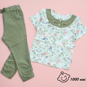 ست 2 تکه آستین کوتاه گنجشک نیلی