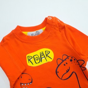 تی شرت و شلوارک دایناسور نارنجی الما کیدز