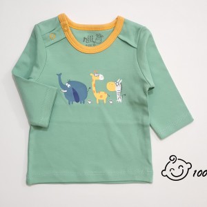 تی شرت آستین بلند طرح zoo نیلی