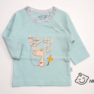 تی شرت آستین بلند طرح گوزن نیلی