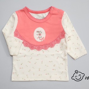 تیشرت آستین بلند طرح قاب عکس نیلی