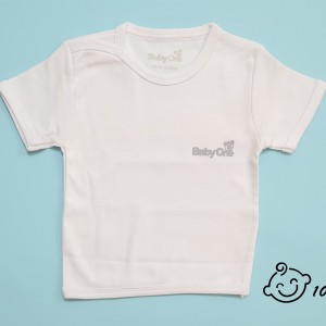 تیشرت آستین کوتاه سفید بیبی وان