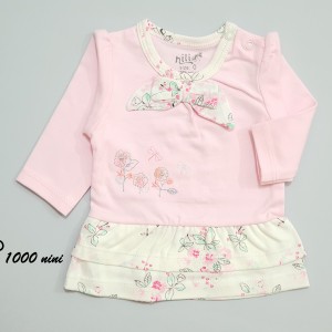 تیشرت آستین بلند طرح لیانا نیلی