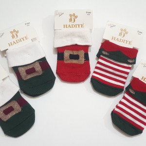 جوراب لب برگردون طرح کریسمس